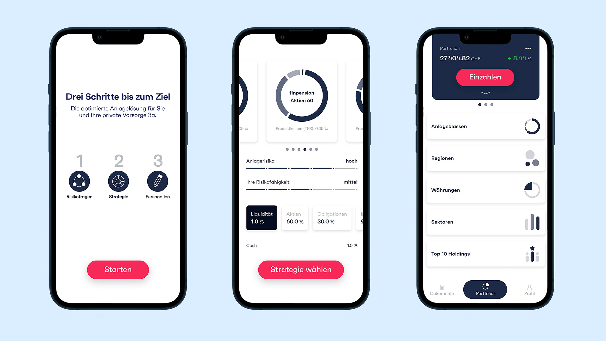 finpension UI-Design